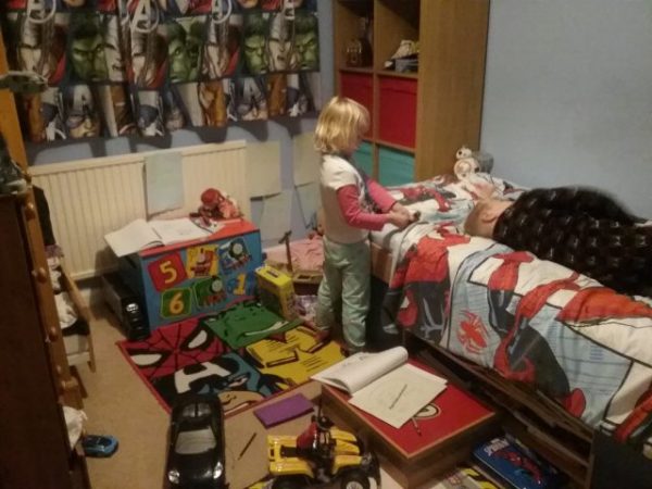could see that both bedrooms were worse mess