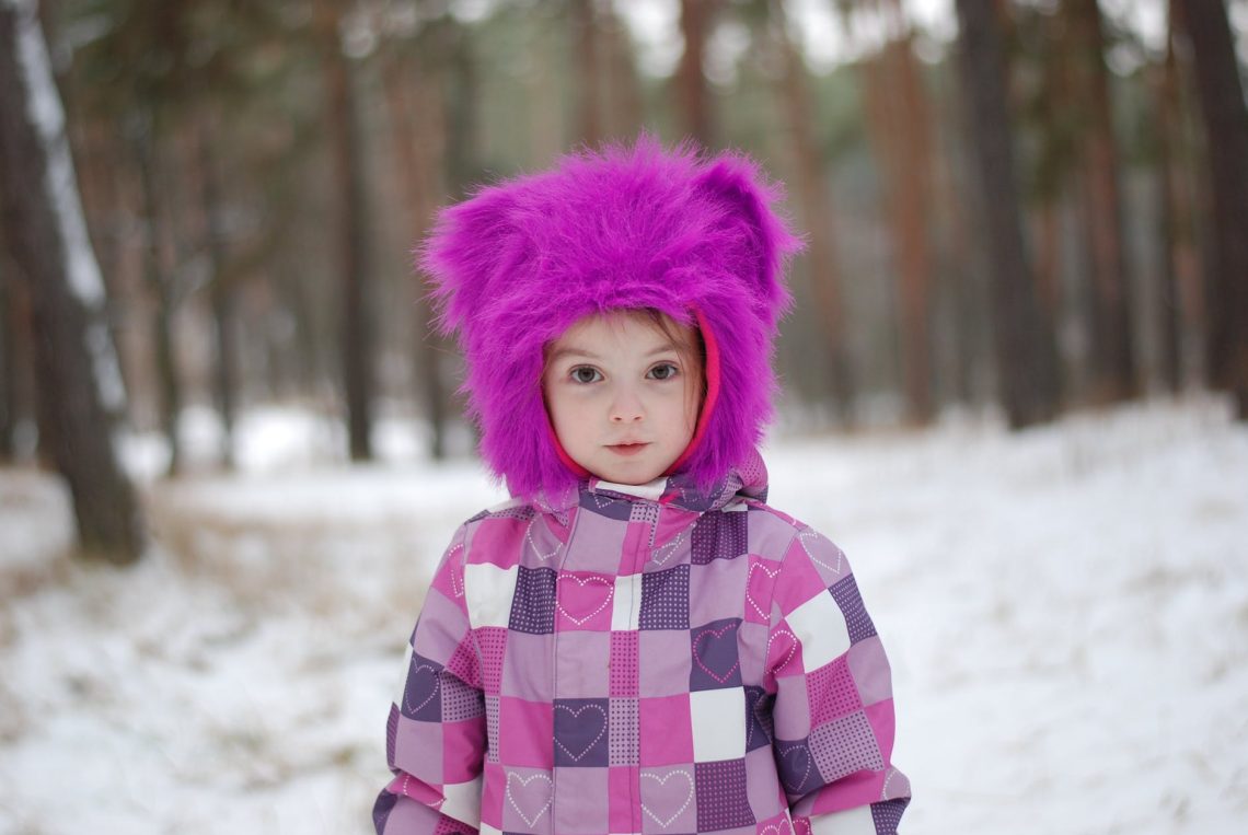 The little girl in the snow