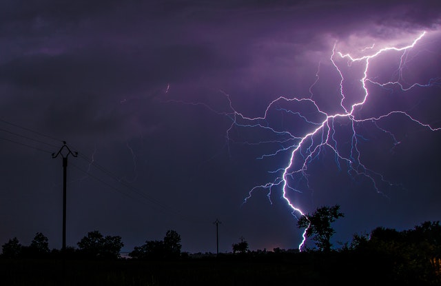 Hurricane Hannah lightening